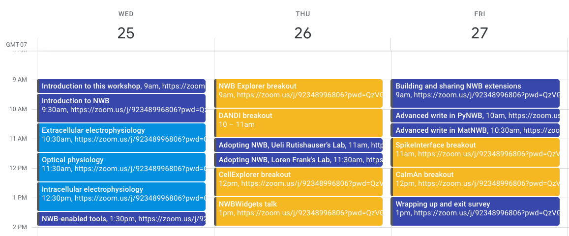 Agenda calendar view